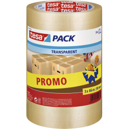 Verpakkingstape tesapack® 66mx50mm transparant promopack