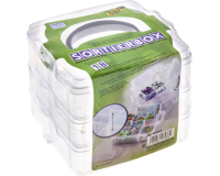 Boîte de rangement, 3 niveaux, en PP, transparent