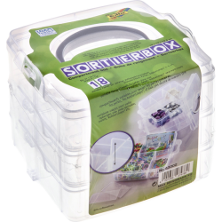 Boîte de rangement, 3 niveaux, en PP, transparent