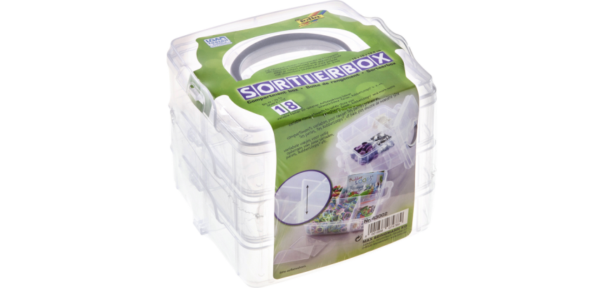 Boîte de rangement, 3 niveaux, en PP, transparent