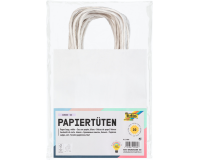Sac en papier avec poignées 110g 18x21x8cm kraft blanc 20 pièces