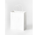 Tas met handvat Folia kraftpapier 110gr 18x21x8cm 20 stuks wit