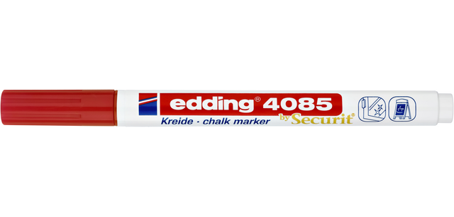Krijtstift edding 4085 by Securit rond 1-2mm rood