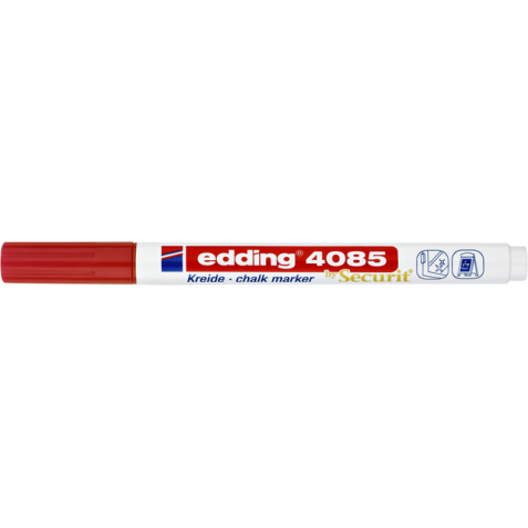 Krijtstift edding 4085 by Securit rond 1-2mm rood