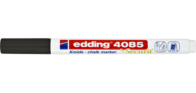 Krijtstift edding 4085 by Securit rond 1-2mm zwart