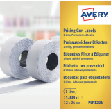 Etiquette prix Avery PLP1226 12x26mm 10rlx à 1500pcs