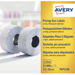 Prijsetiket Avery PLP1226 12x26mm 10rol à 1.500 stuks