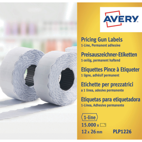 Etiquette prix Avery PLP1226 12x26mm 10rlx à 1500pcs