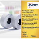 Prijsetiket Avery PLP1626 16x26mm 10rol à 1.200 stuks