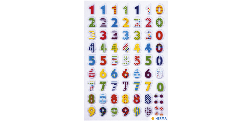 HERMA Stone label colored numbers