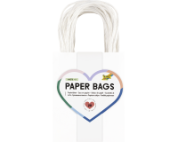 Sac en papier avec poignées 110g 12x15x5,5cm kraft blanc 20 pièces