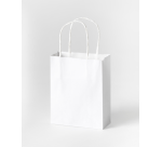 Tas met handvat Folia kraftpapier 110gr 12x15x5.5cm 20 stuks wit