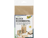 Sac en papier à fond plat, 120 x 60 x 210 mm, nature