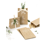 Natural kraft bag Foodsafe 12x6x21cm set of 15 pieces