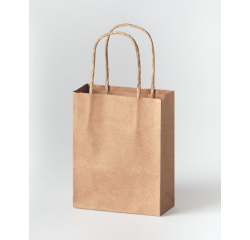 Sac en papier avec poignées 125g/m² 120x150x55mm kraft naturel lot 20 pièces