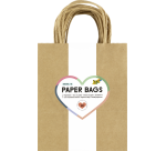 Sac en papier avec poignées 125g 18x21x8cm kraft naturel 20 pièces