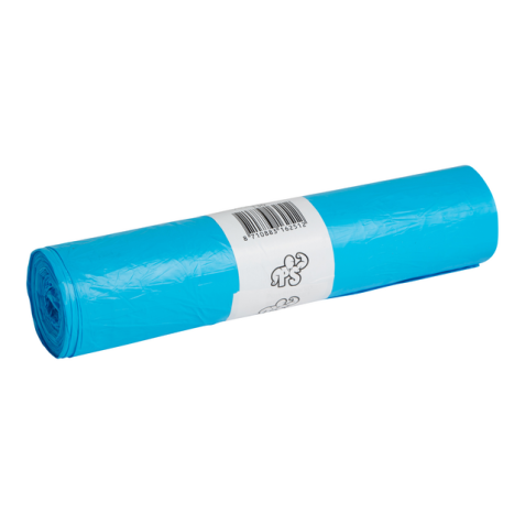 Afvalzak Powersterko HDPE T23 58x100cm 70L blauw rol à 25 stuks