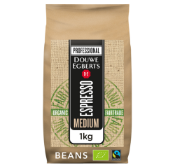 Koffie Douwe Egberts espresso bonen medium roast Organic en Fairtrade 1kg