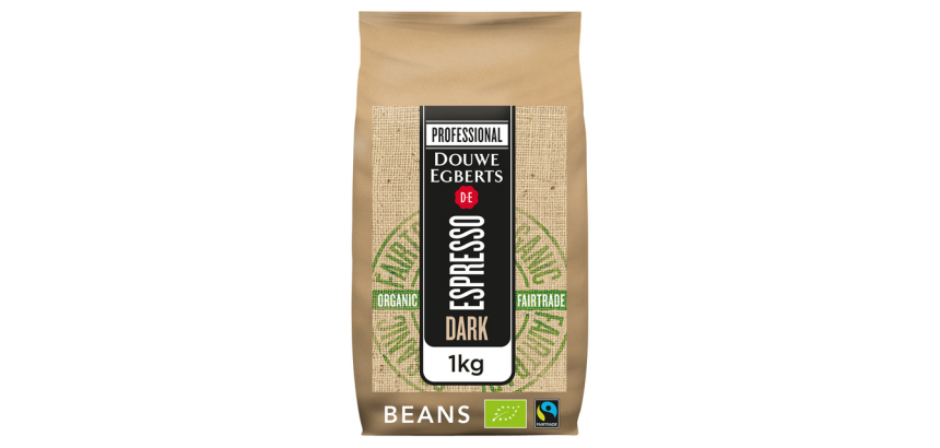 Koffie Douwe Egberts espresso bonen dark roast Organic & Fairtrade 1kg