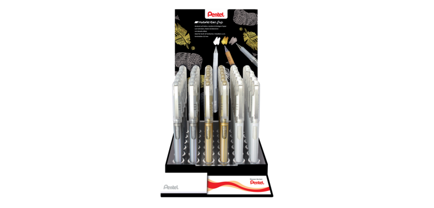 Pentel K230M Tintenroller 36 Stück weiß-gold-silber
