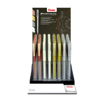 Gel-Tintenroller Pentel K118 0,3mm Display 48 Stück Weiß Gold Silber