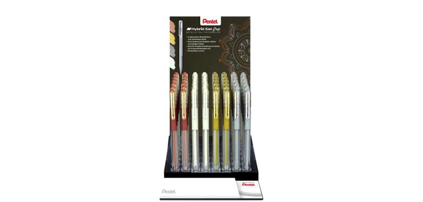 Gelschrijver Pentel K118 Grip medium assorti 4 kleuren