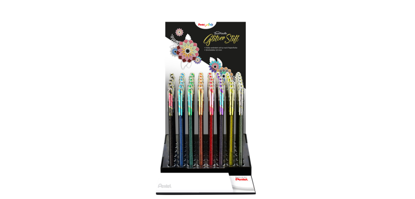 Gelroller Pentel K110 Dual Metallic Display 8 Farben