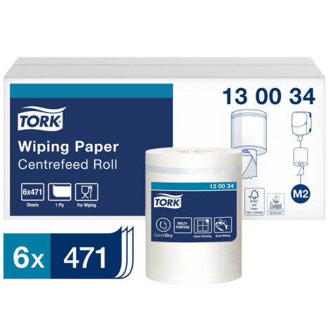 Papier d'essuyage Tork M2 Premium 130034 1 épaisseur 165m blanc