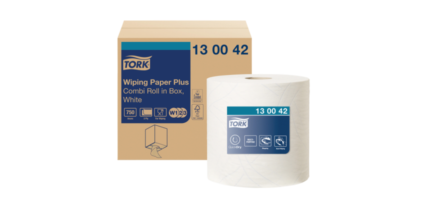 Tork W2 Plus Premium Wiping Paper 130042 2-ply 750 sheets white