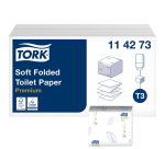 Papier toilette Tork T3 114273 Premium plié 2 épaisseurs 110x190mm blanc
