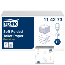 Papier toilette Tork T3 114273 Premium plié 2 épaisseurs 110x190mm blanc