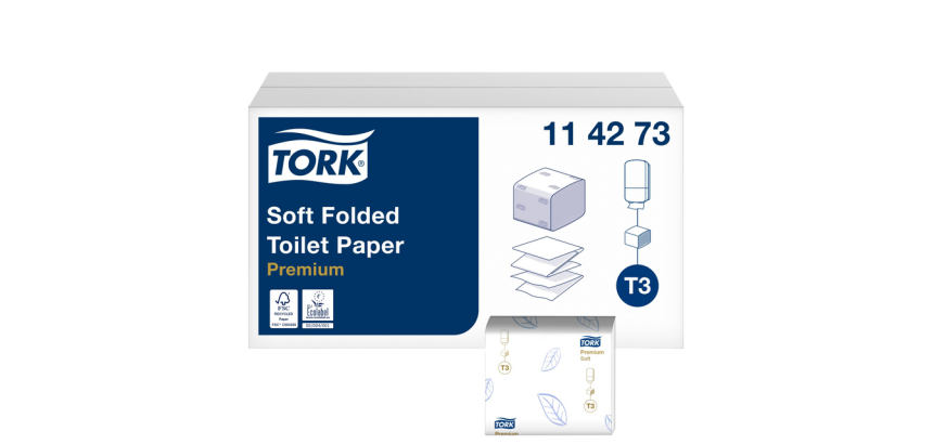 Papier toilette Tork T3 114273 Premium plié 2 épaisseurs 110x190mm blanc