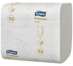 Papier toilette Tork T3 114273 Premium plié 2 épaisseurs 110x190mm blanc