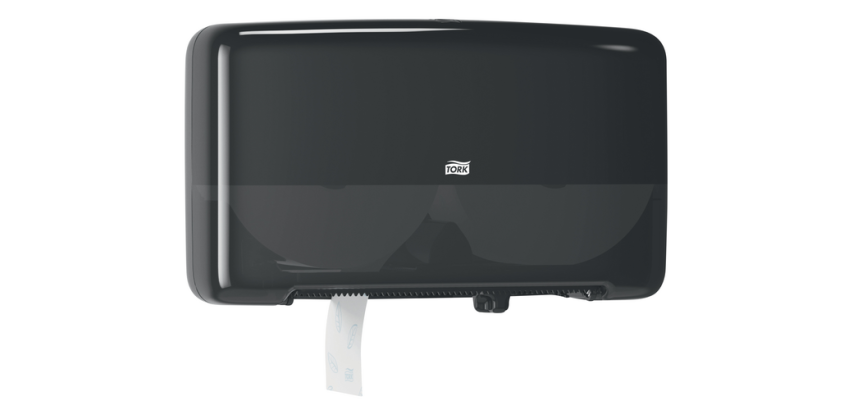 Tork T2 Elevation Mini Jumbo Duo 555508 black toilet paper dispenser