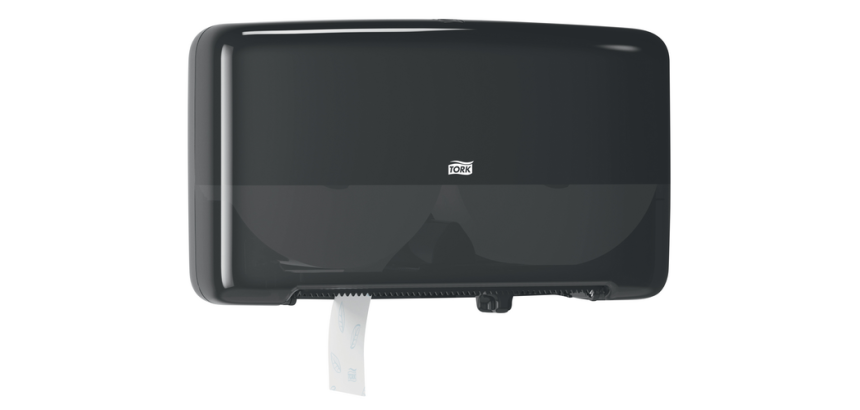 Distributeur papier toilette Tork T2 Elevation Mini Jumbo Duo 555508 noir