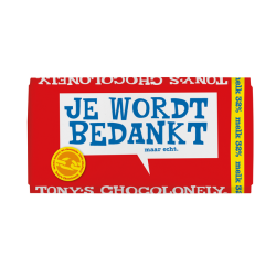 Chocolat Tony's Chocolonely lait  "Bedankt" tablette 180g