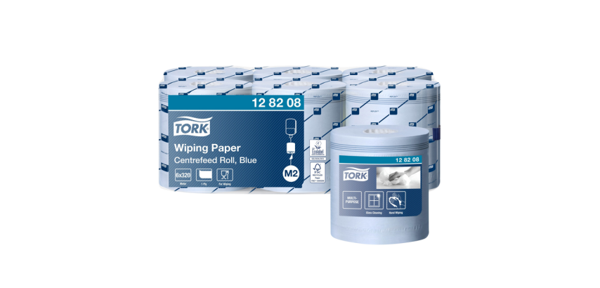 Poetspapier Tork M2 Advanced 1-laags 320m blauw 128208