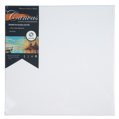 Toile canvas Conda 30x30cm coton blanchi