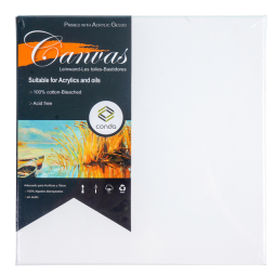 Toile canvas Conda 20x20cm coton blanchi