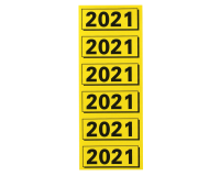 Etiquette dorsale Elba 2021 jaune avec impression en noir