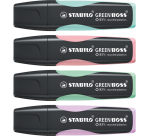 Stabilo GREEN BOSS Highlighter 6070/4 Assorted Pastel Case 4 Pieces