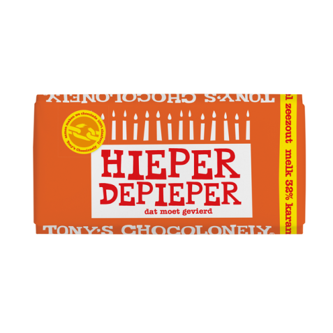 Chocolat Tony's Chocolonely barre 180g caramel sel de mer "Hieper de pieper"