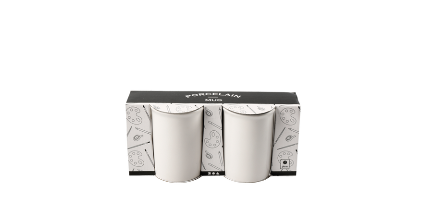 White porcelain mug Creative Company set of 2 pieces