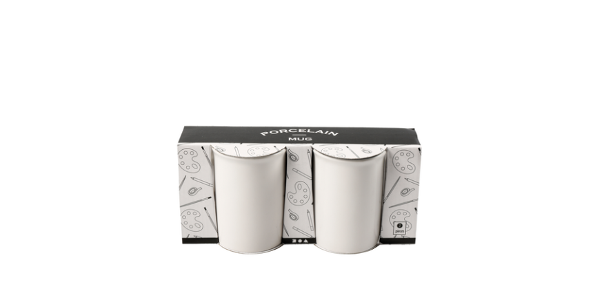 White porcelain mug Creative Company set of 2 pieces