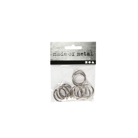 Boekbindersring Creativ Company 19mm zilver 10 stuks