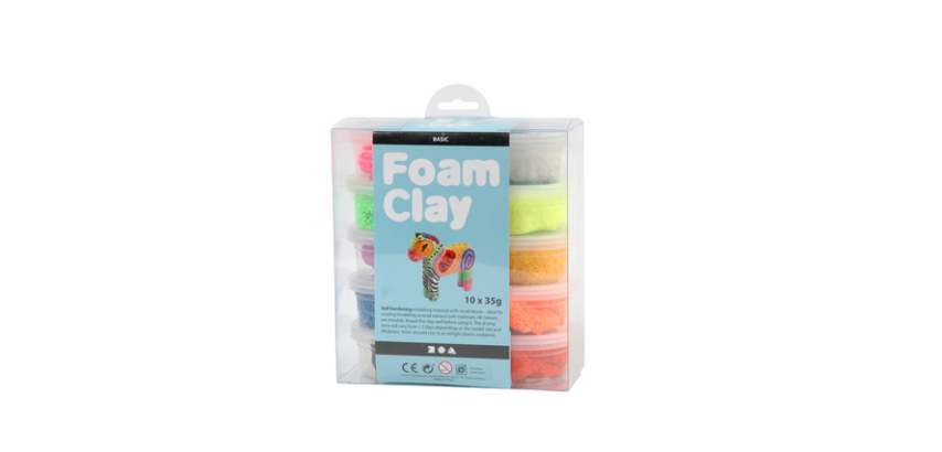 Pâte à modeler Foam Clay Base 10x 35g assorti