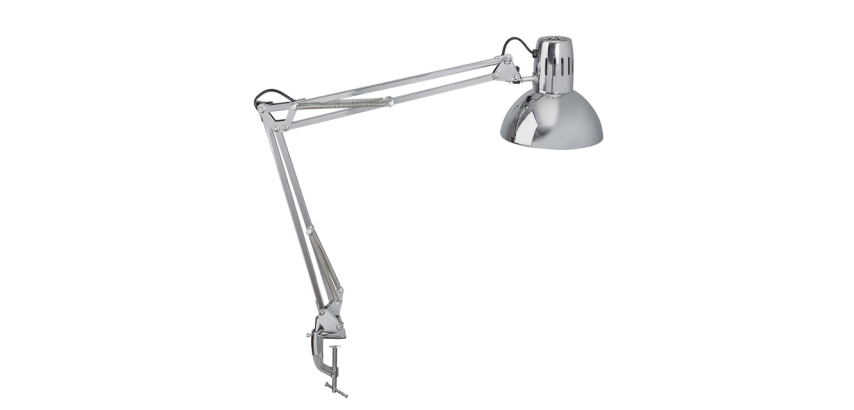 Schreibtischlampe MAULstudy mit chromfarbener Tischklemme ohne LED