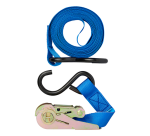 Sangle d'arrimage ProPlus avec tendeur à cliquet et 2 crochets 5m bleu