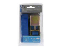 Spanband ProPlus ratel 5 meter met 2 haken blauw