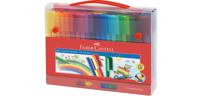 Kleurstiften Faber-Castell Connector assorti koffer à 60 stuks